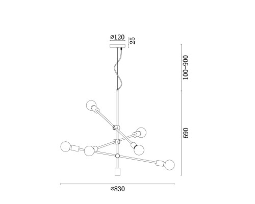 Подвесной светильник Freya FR5043PL-06BS
