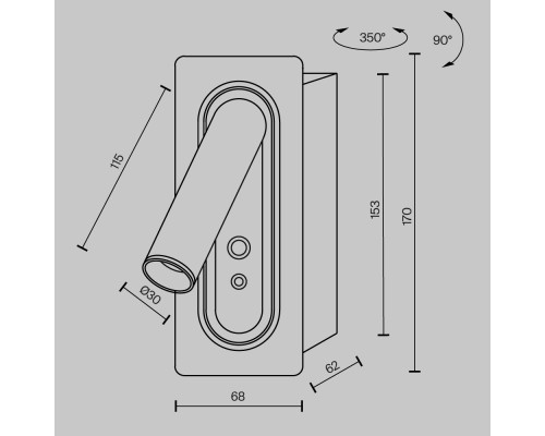 Настенный светильник (бра) Maytoni MOD495WL-L3B3K