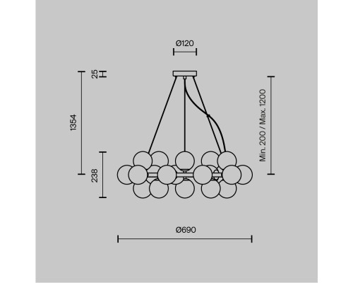 Подвесной светильник Maytoni MOD548PL-25G