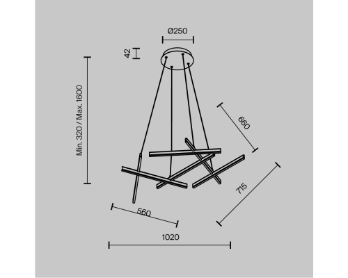 Подвесной светильник Maytoni MOD016PL-L80BK