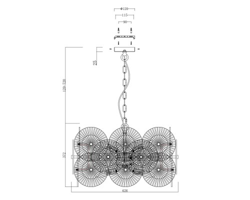 Подвесной светильник Maytoni MOD007PL-08G