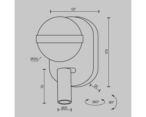 Настенный светильник (бра) Maytoni MOD441WL-L8BS3K