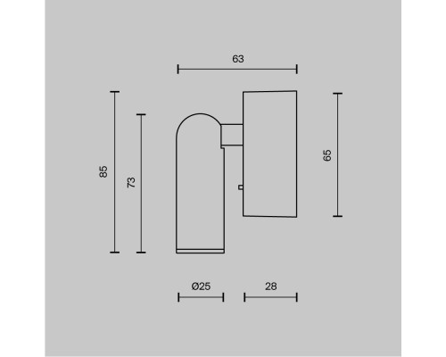 Настенный светильник (бра) Technical C039WL-L3B3K