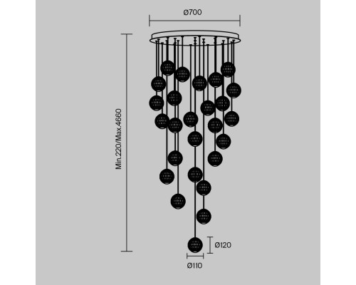 Подвесной светильник Maytoni MOD293PL-L140BS3K