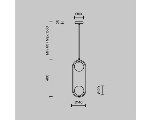 Подвесной светильник Maytoni MOD013PL-02W