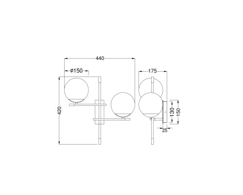 Настенный светильник (бра) Maytoni MOD048WL-02G