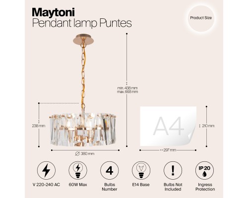 Подвесной светильник Maytoni MOD043PL-04G