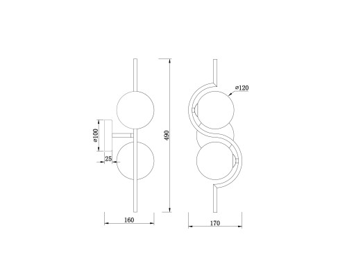 Настенный светильник (бра) Freya FR5124WL-02BS