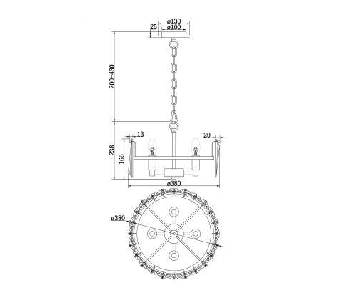 Подвесной светильник Maytoni MOD043PL-04CH