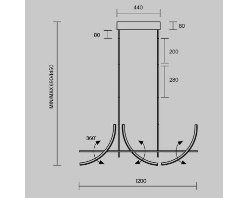Подвесной светильник Maytoni MOD428PL-L20BK