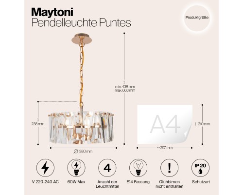 Подвесной светильник Maytoni MOD043PL-04G