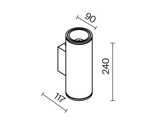 Настенный светильник (бра) Outdoor O303WL-L24GF3K
