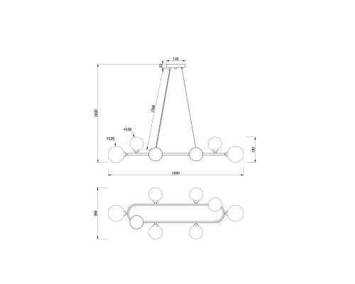 Подвесной светильник Freya FR5222PL-08B