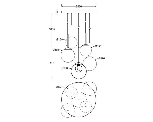 Подвесной светильник Maytoni MOD521PL-05G