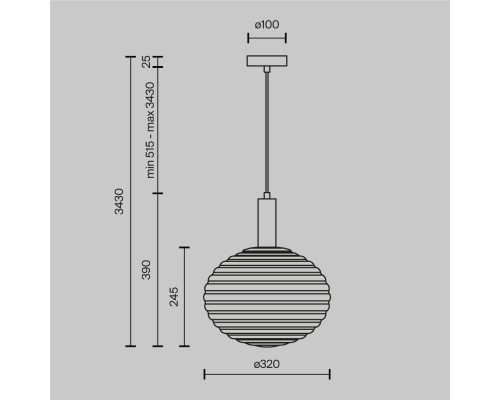 Подвесной светильник Maytoni MOD268PL-01B
