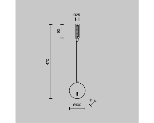 Настенный светильник (бра) Technical C035WL-L3B3K