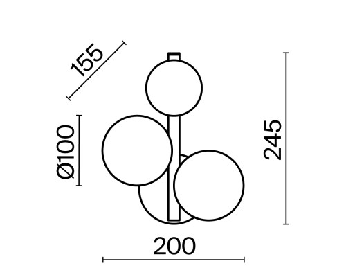 Настенный светильник (бра) Maytoni MOD545WL-03G