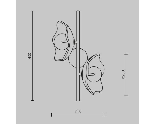 Настенный светильник (бра) Maytoni MOD207WL-02BS