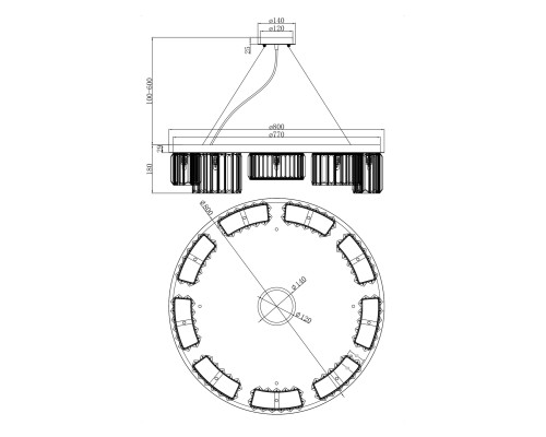 Подвесной светильник Maytoni MOD083PL-09CH