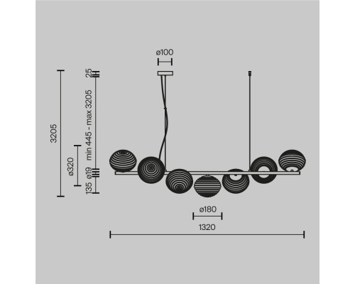 Подвесной светильник Maytoni MOD268PL-07G