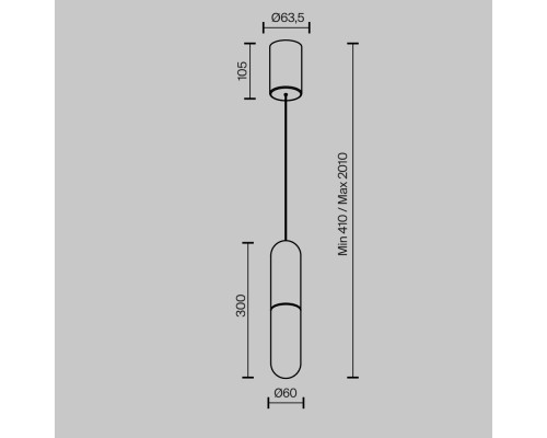 Подвесной светильник Technical P101PL-L300-12W3K-B