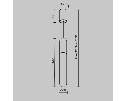 Подвесной светильник Technical P101PL-L500-12W3K-B