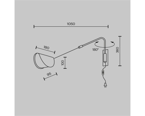 Настенный светильник (бра) Maytoni MOD126WL-01B1