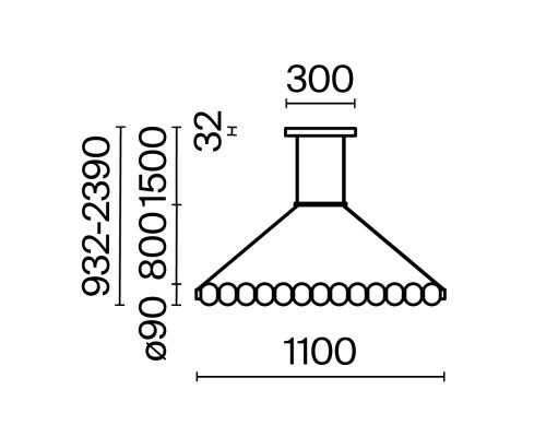 Подвесной светильник Maytoni MOD555PL-L18G3K