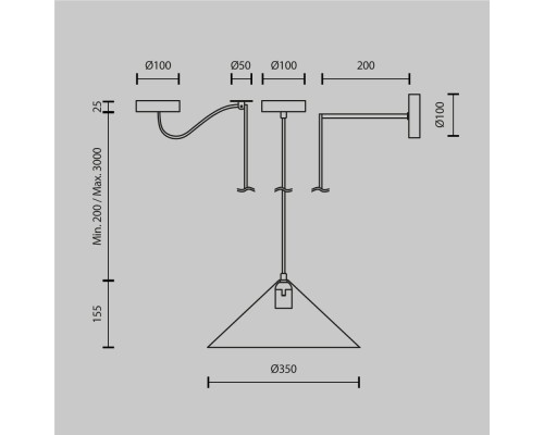 Подвесной светильник Maytoni MOD167PL-01B