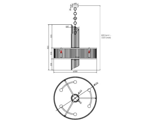 Подвесной светильник Maytoni MOD174PL-06G