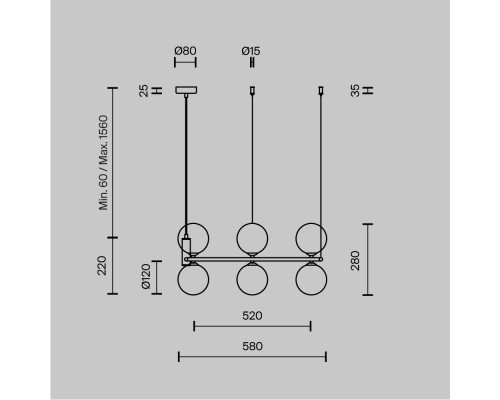 Подвесной светильник Maytoni MOD013PL-06W
