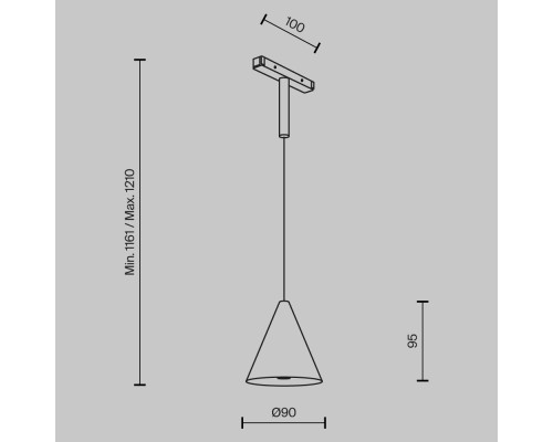 Трековый подвесной светильник Technical TR182-1-5WTW-M-B