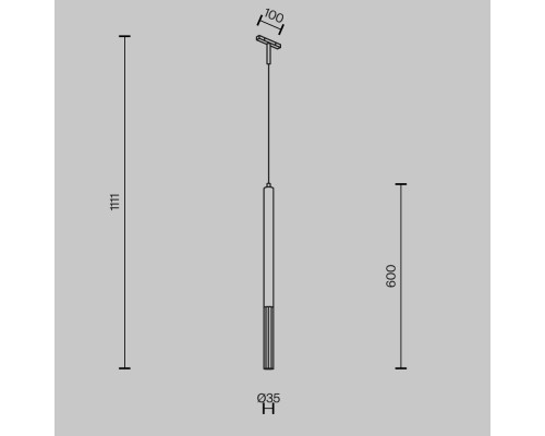 Трековый подвесной светильник Technical TR179-1-5WTW-M-B