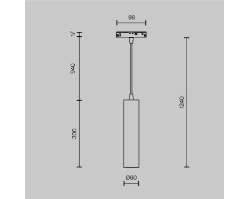 Трековый подвесной светильник Technical TR016-2-12W4K-B-1