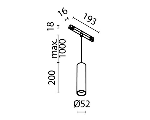Трековый подвесной светильник Technical TR041-4-12W3K-M-DS-BBS