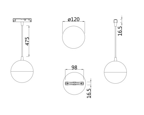 Трековый подвесной светильник Technical TR018-2-10W3K-W