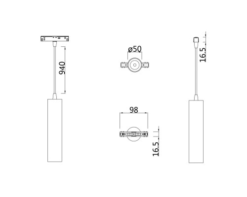 Трековый подвесной светильник Technical TR016-2-12W3K-W