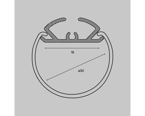 Профиль Led Strip ALM-D30-S-2M