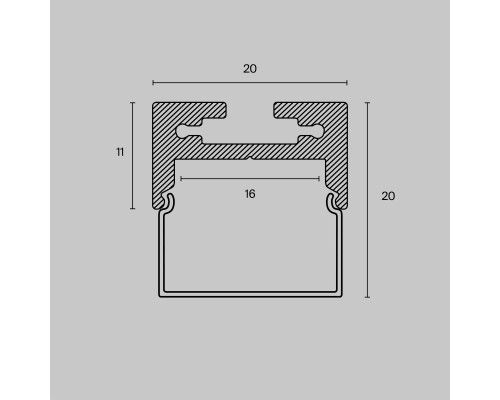 Профиль Led Strip ALM-2020B-S-2M