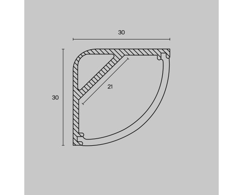 Профиль Led Strip ALM-3030B-S-2M