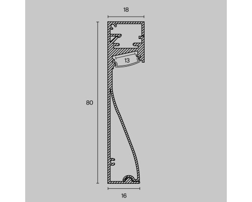 Профиль Led Strip ALM-8018-B-2M