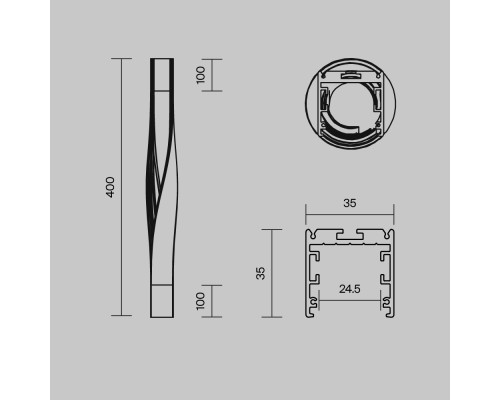 Профиль Led Strip ALM-3535R-B-TR-90°-0.4M
