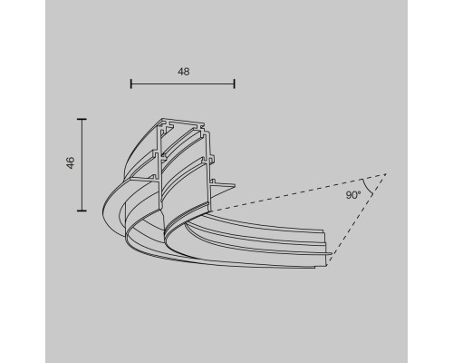 Комплектующие для систем освещения с токоведущими элементами Technical TRA044-angle.12W