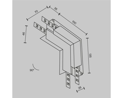 Комплектующие для встраиваемой трековой системы Technical TRA034CL-42.12W