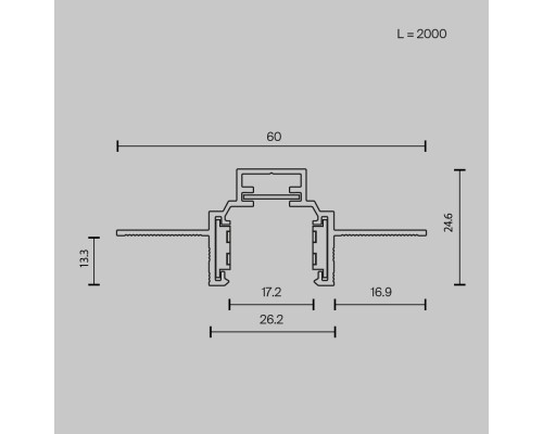 Шинопровод встраиваемый Technical TRXM034-422B