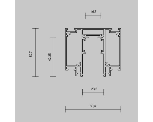 Шинопровод встраиваемый для натяжного потолка Technical TRX034D-422B