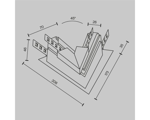 Комплектующие для встраиваемой трековой системы Technical TRA034CLS-42.12W