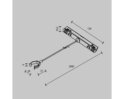 Комплектующие для трекового светильника Technical TRA101SWT-2BB
