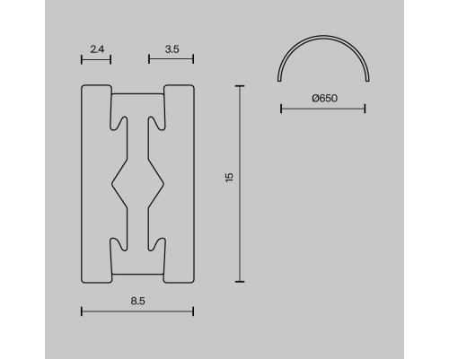 Шинопровод накладной/подвесной Technical TRX154-SR-D650-PT