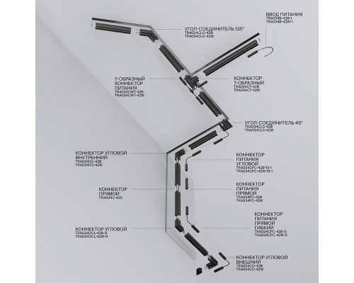 Шинопровод встраиваемый Technical TRX034-423B